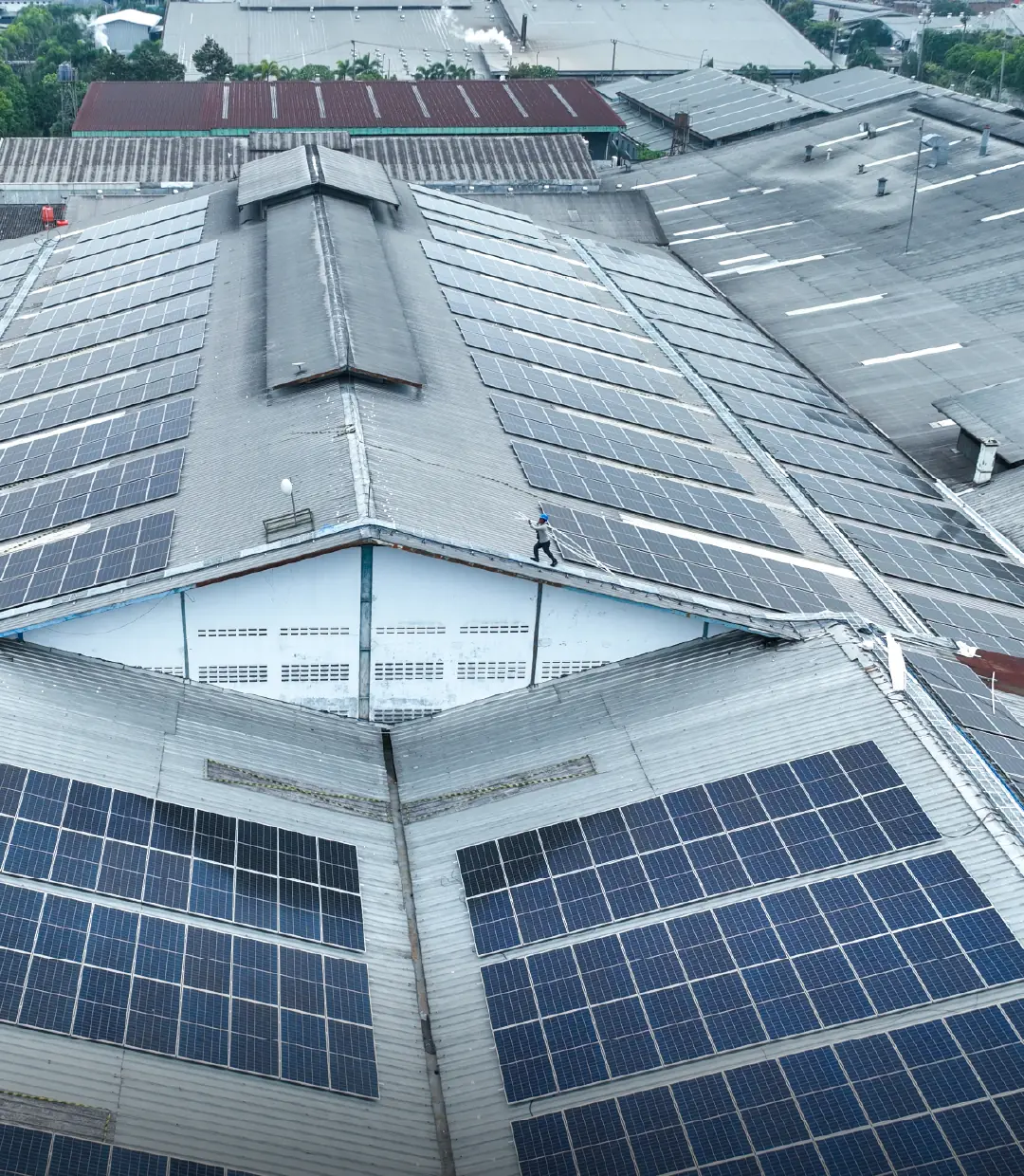 CSB factory roofs covered in solar panels